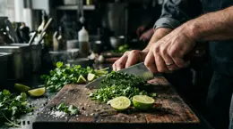 Fresh ingredients being prepared
